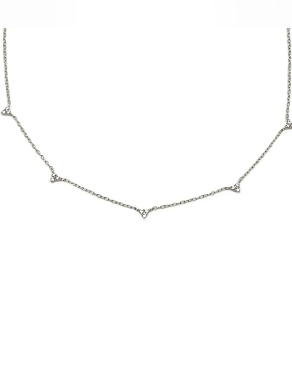 14 karat white gold natural diamond necklace
